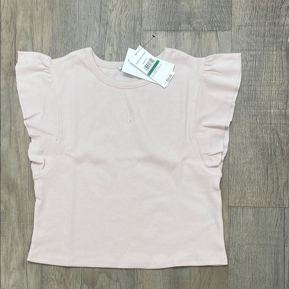 Calvin Klein Light Pink Flutter Sleeve Top